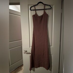 Brown knit dress